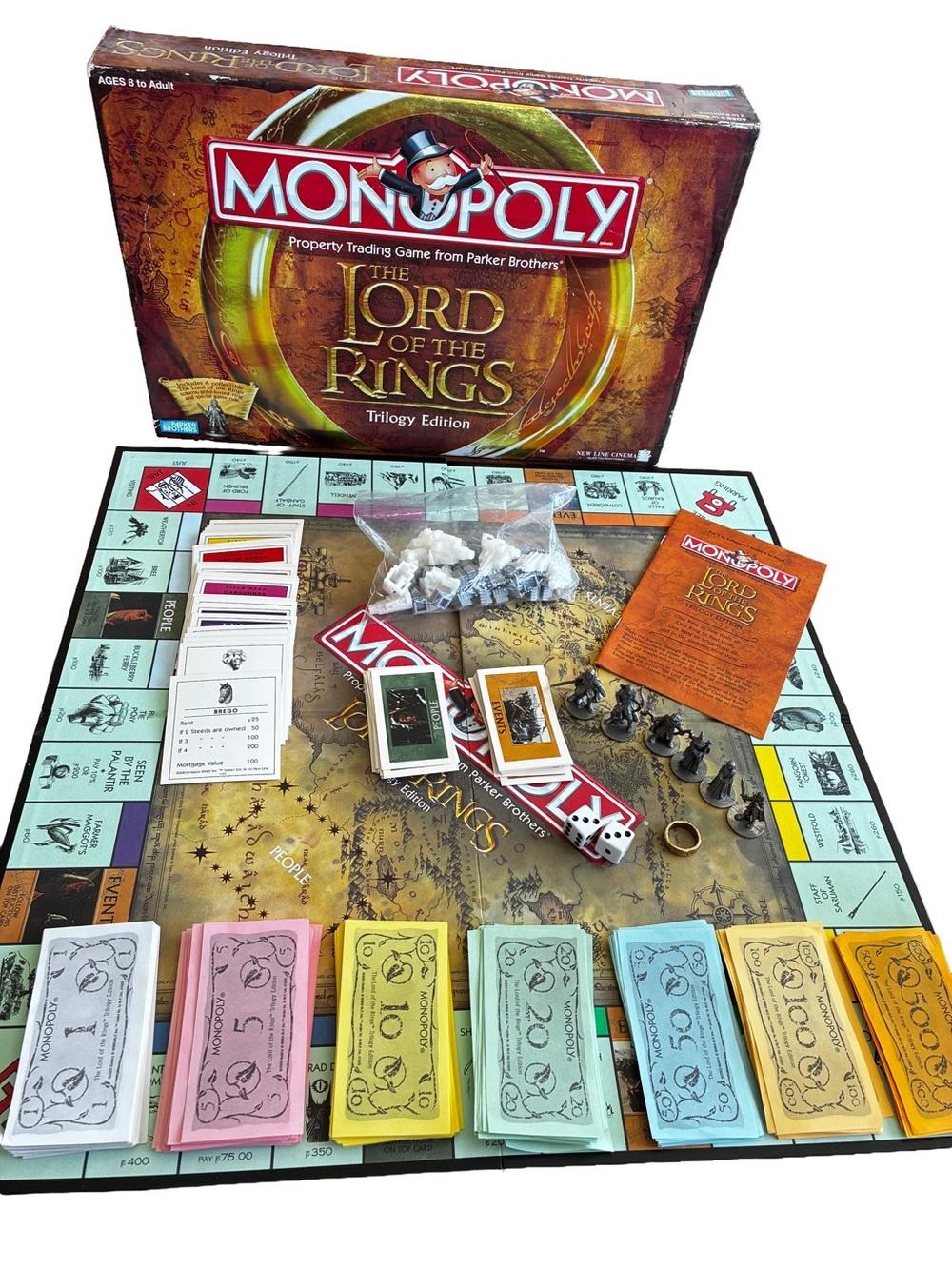 Monopoly Lord of the Rings Trilogy Edition 2003 Complete One Ring